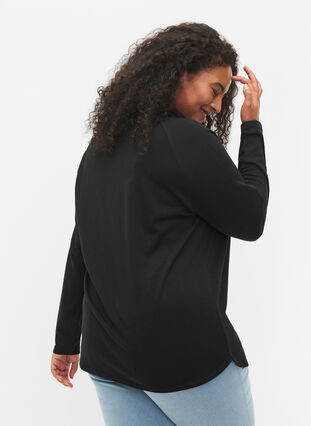 Sweatshirt with high collar, Black, Model image number 1