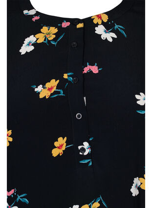 Viscose tunic with print, Black Flower, Packshot image number 2