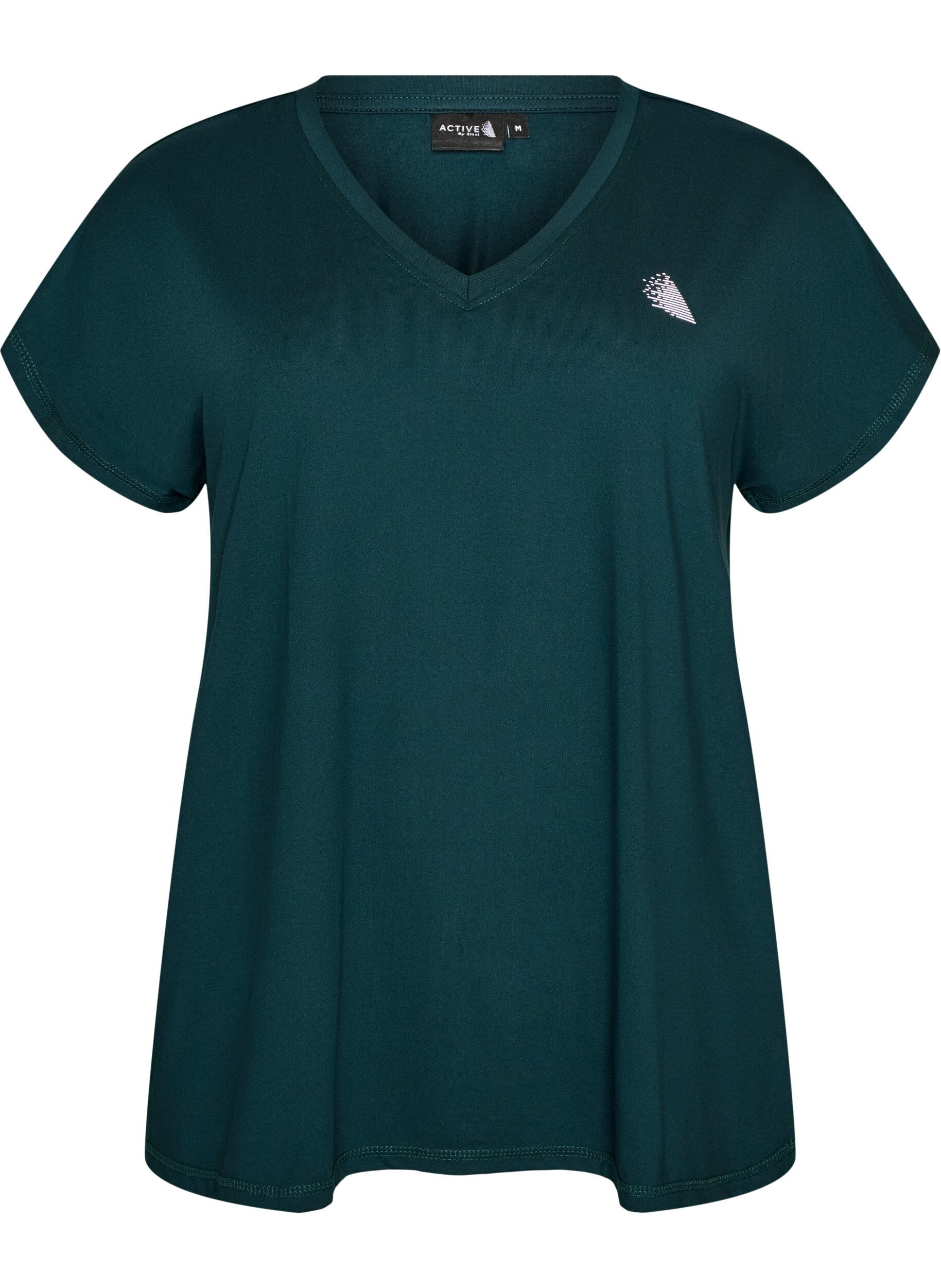 ZizzifashionLoose training t-shirt with V-neck, Green, Packshot image number 0