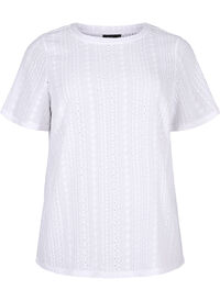 Short sleeve blouse with textured pattern