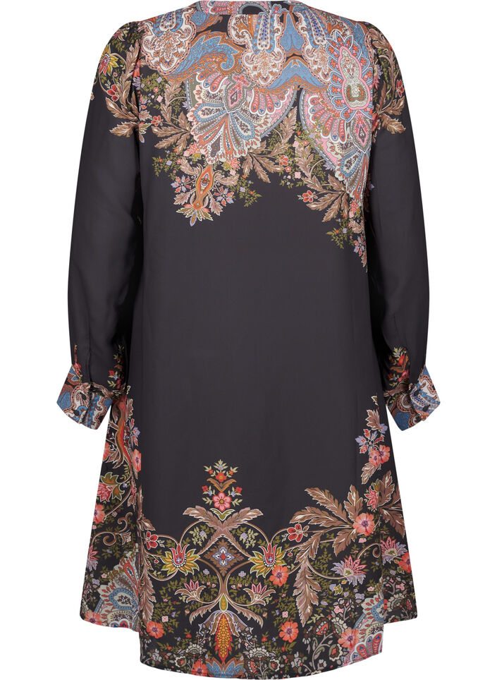Midi dress with paisley print, Black Paisley, Packshot image number 1