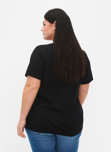 Cotton T-shirt with print, Black W. Sydney, Model image number 1