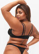 Underwired bra with string details, Black, Model image number 1