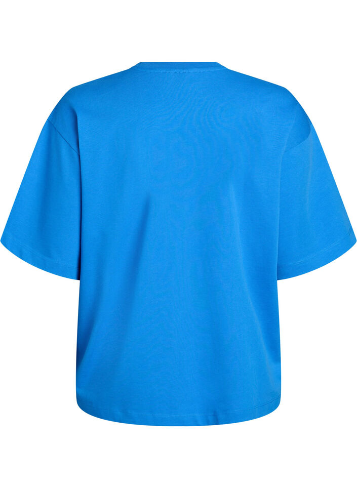 Oversized T-shirt with half sleeves, Blue, Packshot image number 1