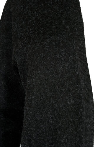 Mottled knit cardigan with pockets, Dark Grey Melange, Packshot image number 2
