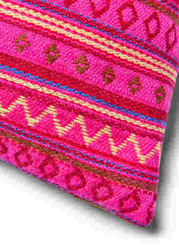 Cushion cover with jacquard pattern, Dark Pink Comb, Packshot image number 1