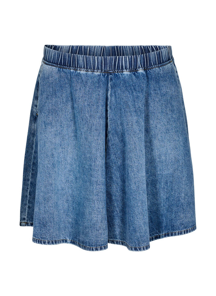 Short denim skater skirt, Blue, Packshot image number 0
