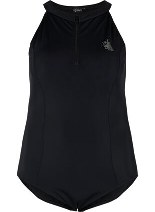 Swimsuit with zip, Black, Packshot image number 0