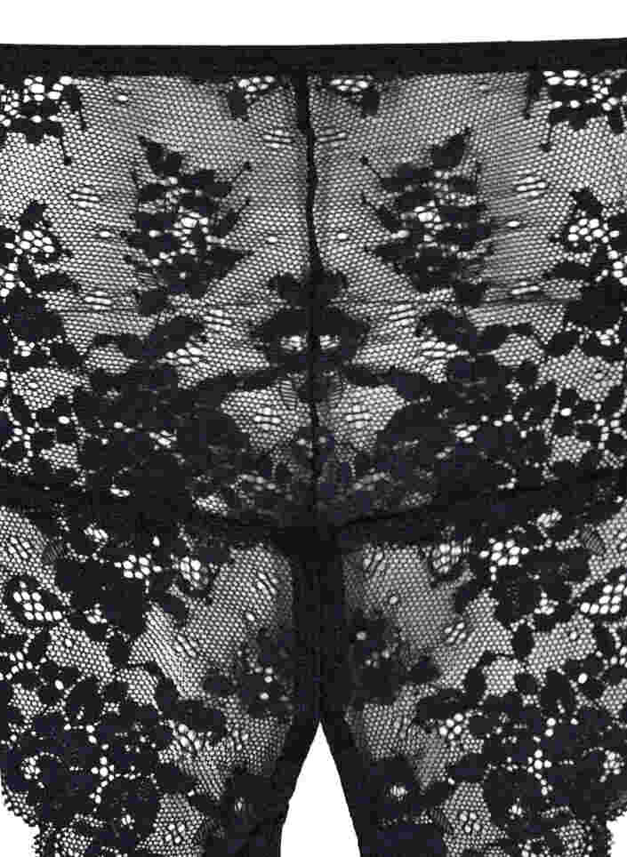 Bottomless lace thong, Black, Packshot image number 2
