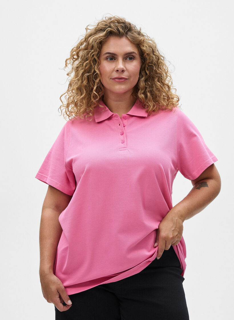 FLASH - Polo shirt with short sleeves, Pink, Model image number 0