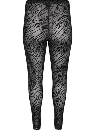 Patterned mesh leggings, Black Tiger AOP, Packshot image number 1