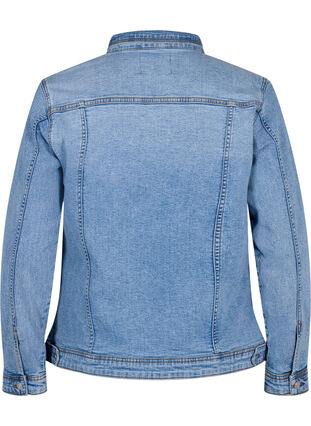 Short cotton denim jacket, Light blue denim, Packshot image number 1