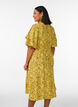 Midi dress with smock and ruffle sleeves, Yellow, Model image number 2