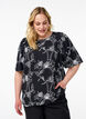Short-sleeved blouse with embroidered pattern, Black, Model image number 0