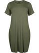 Viscose rib midi dress with short sleeves, Thyme, Packshot image number 0