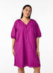 Short dress with embroidered floral pattern, Purple, Model image number 0
