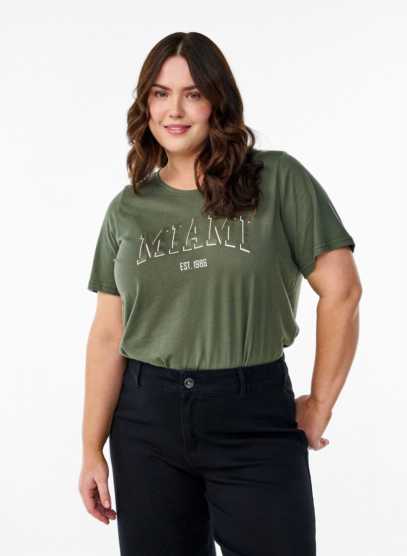 FLASH - T-shirt with motif, Green, Model image number 0