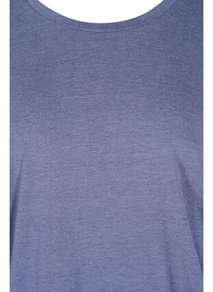 Plain blouse with 3/4 sleeves, Deep Cobalt Mel. , Packshot image number 2