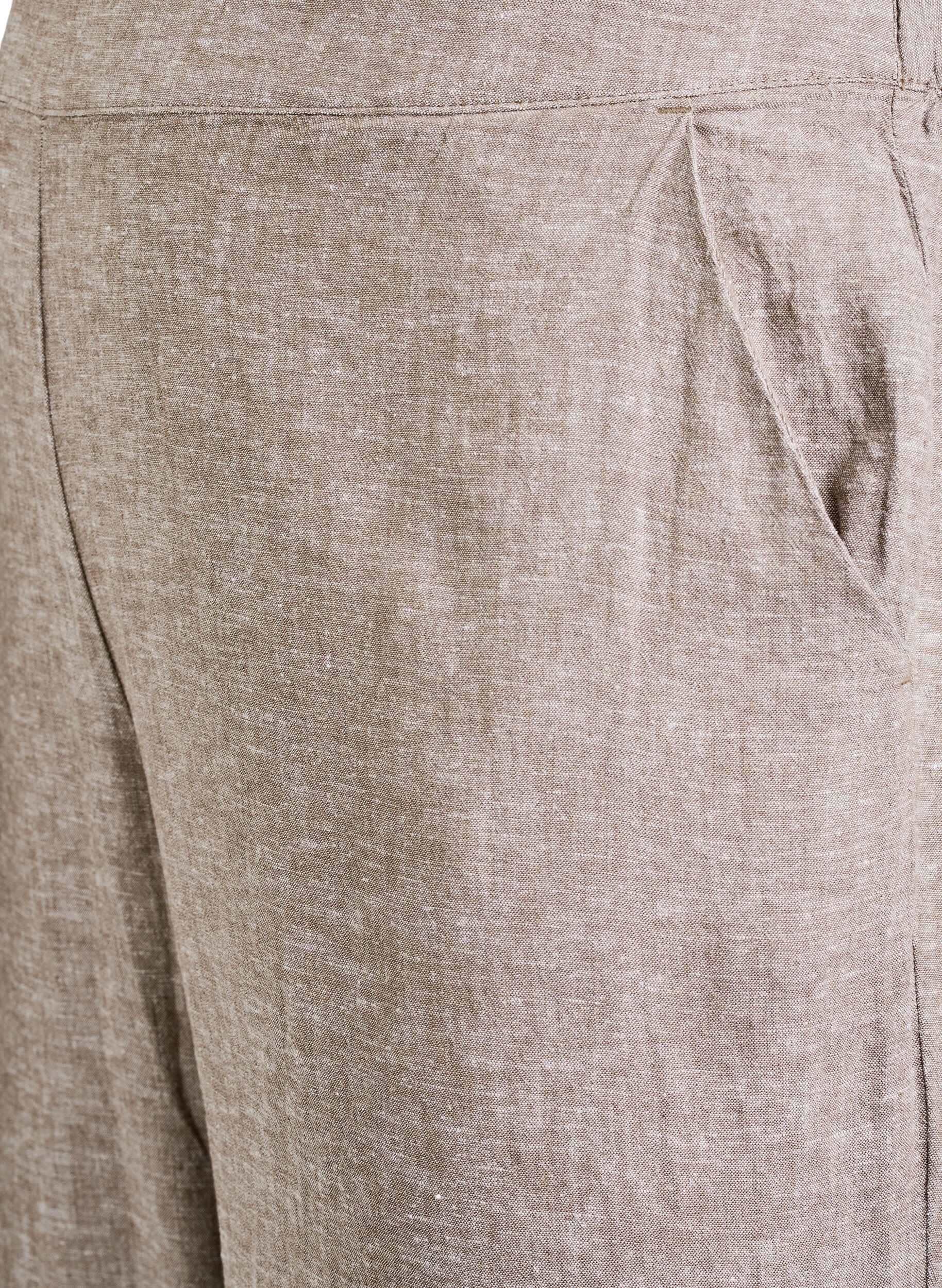 Zizzifashion Loose trousers in linen and viscose, Brown, Packshot image number 2