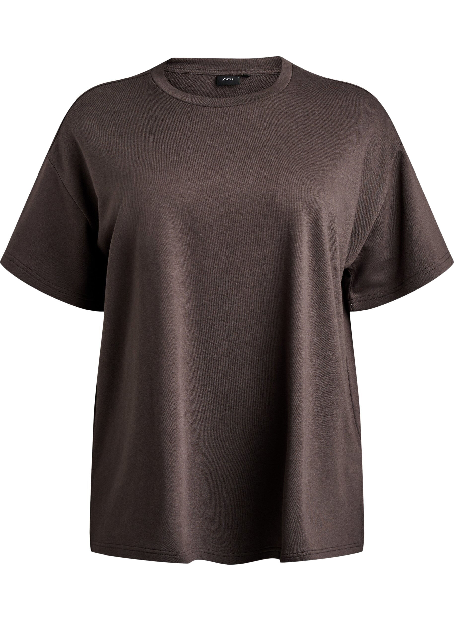 Zizzifashion Oversized sweat T-shirt, Brown, Packshot image number 0