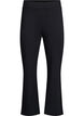 Flare jersey trousers with slits and high waist, Black, Packshot image number 0