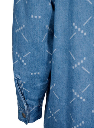 Loose denim jacket with pattern, Light blue denim, Packshot image number 3