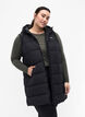 Hooded waistcoat with pockets, Black, Model image number 0