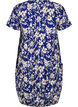 Short-sleeved cotton dress with floral print, Blue, Packshot image number 1