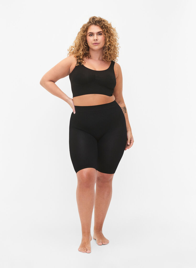 2-pack seamless basic shorts, Black, Model image number 2