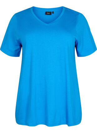 Short sleeve t-shirt with a-shape, French Blue, Packshot image number 0