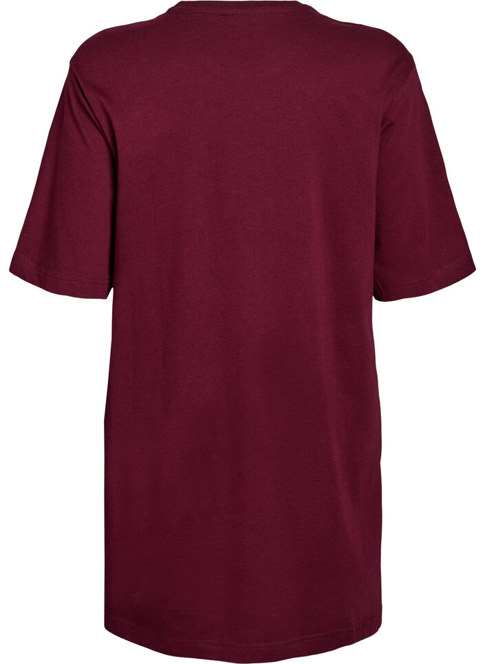 Knee-length cotton T-shirt dress, Red, Packshot image number 1