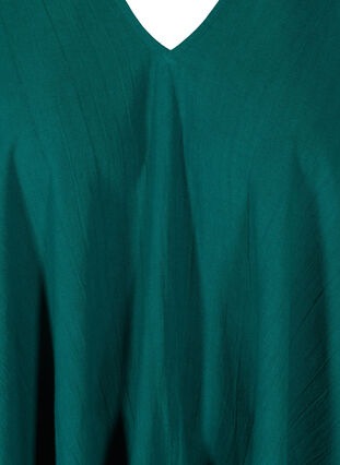 Sleeveless A-line tunic of organic cotton, Pacific, Packshot image number 2