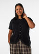 Knitted vest with lace trim, Black, Model image number 0