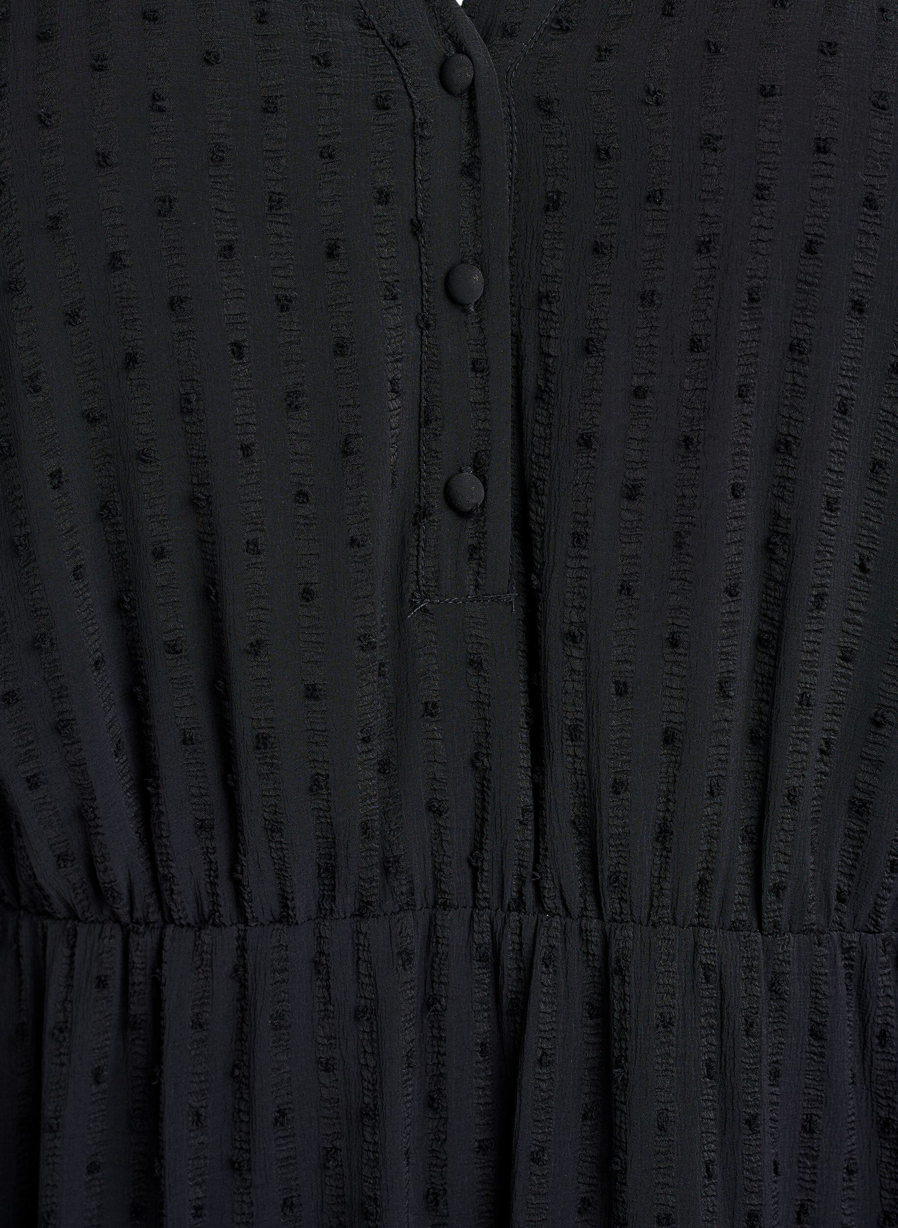 Zizzifashion Short dress with tonal stripes and textured spots, Black, Packshot image number 2