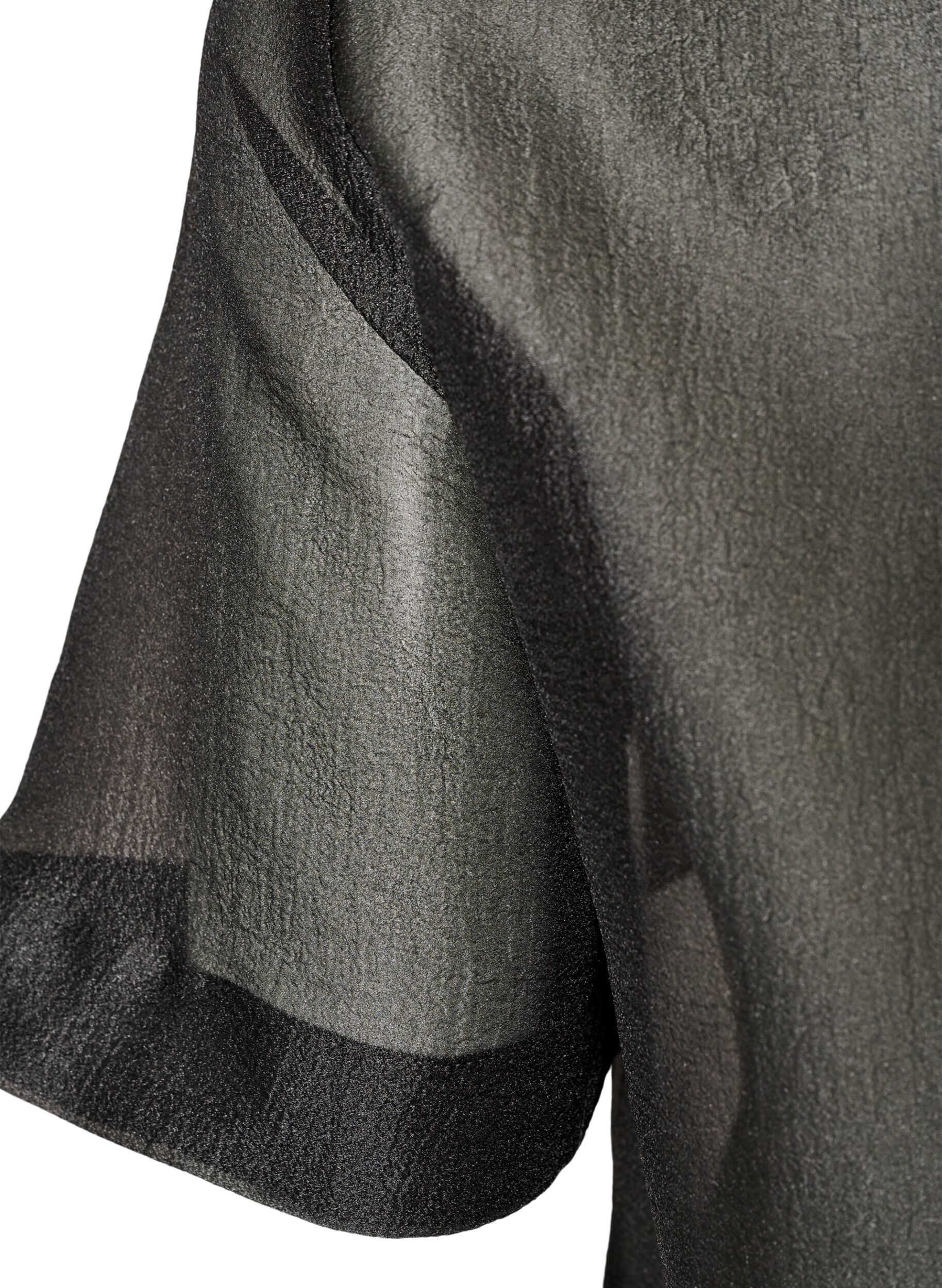 ZizzifashionSheer short-sleeved shirt with chest pockets, Black, Packshot image number 4