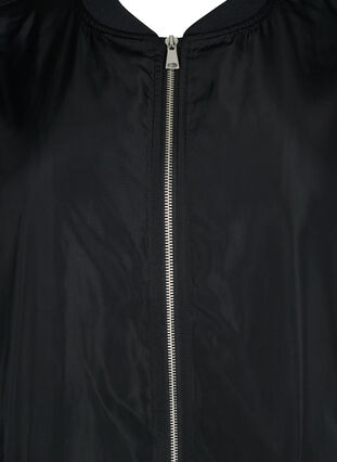 Long bomber jacket with pockets, Black, Packshot image number 2