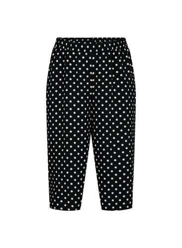 Culotte trousers with print, Black w. Dots, Packshot image number 0