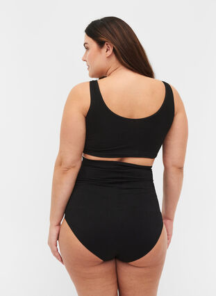 High-waisted shapewear knickers, Black, Model image number 1