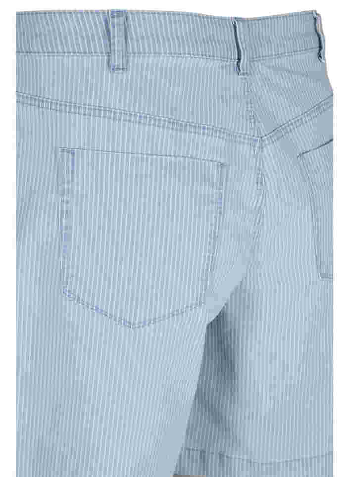 Denim shorts in a striped pattern, Light Blue Stripe, Packshot image number 3