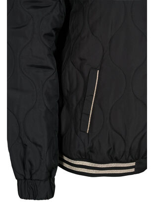 Bomber jacket with pockets and glitter, Black, Packshot image number 3