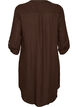 Long shirt in linen and viscose, Brown, Packshot image number 1