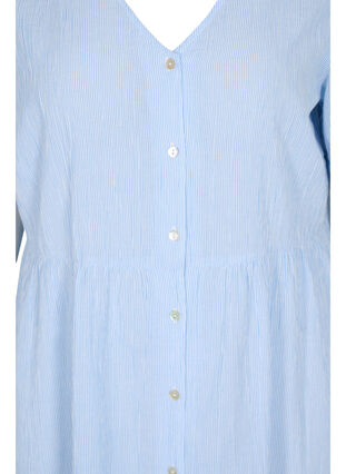 Striped cotton shirt dress, Blue Stripe, Packshot image number 2