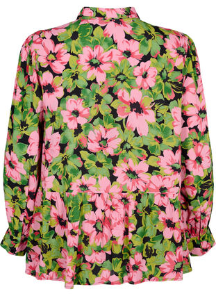 Floral shirt in viscose, Pink G. Flower AOP, Packshot image number 1