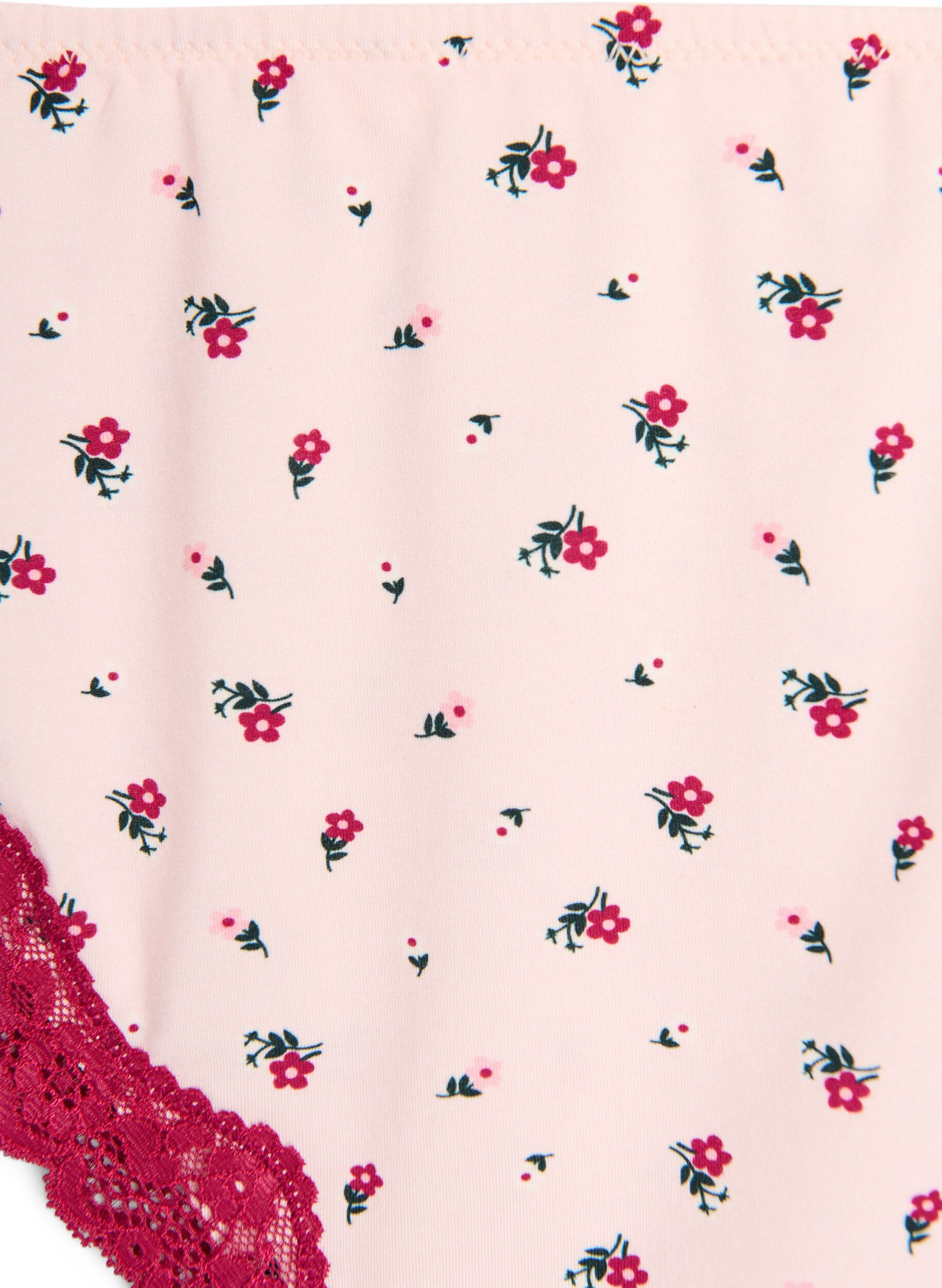 ZizzifashionBrazilian panties with floral print and lace, Rose, Packshot image number 2