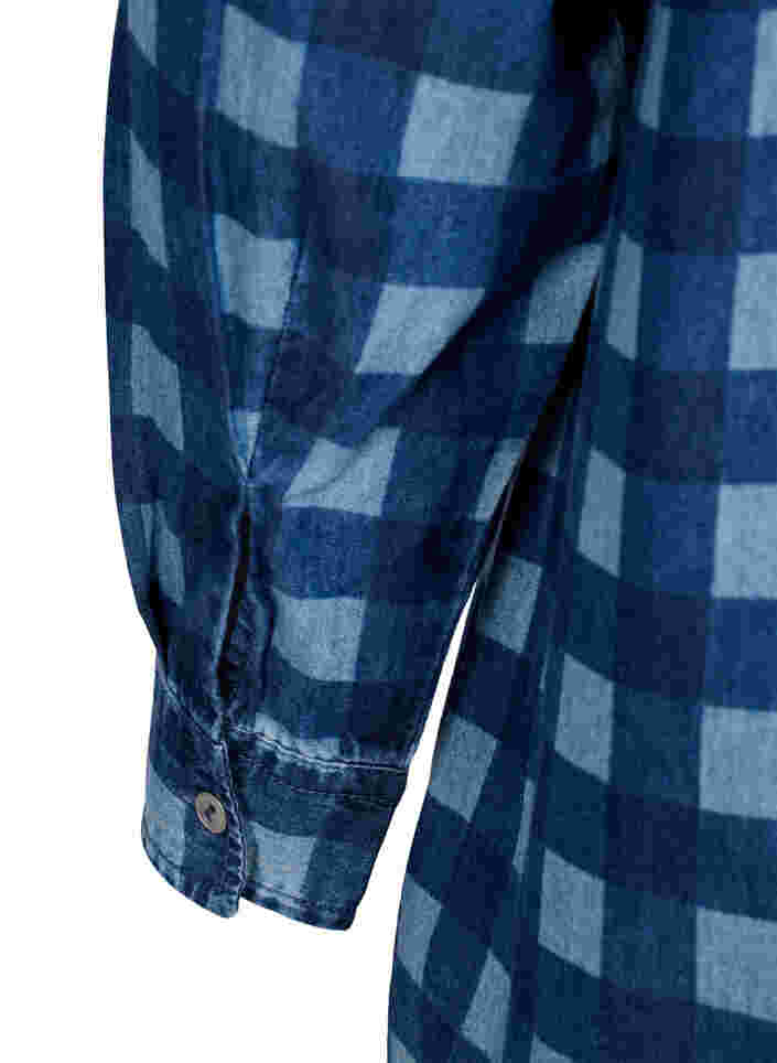 Checkered cotton shirt, Blue Check, Packshot image number 3