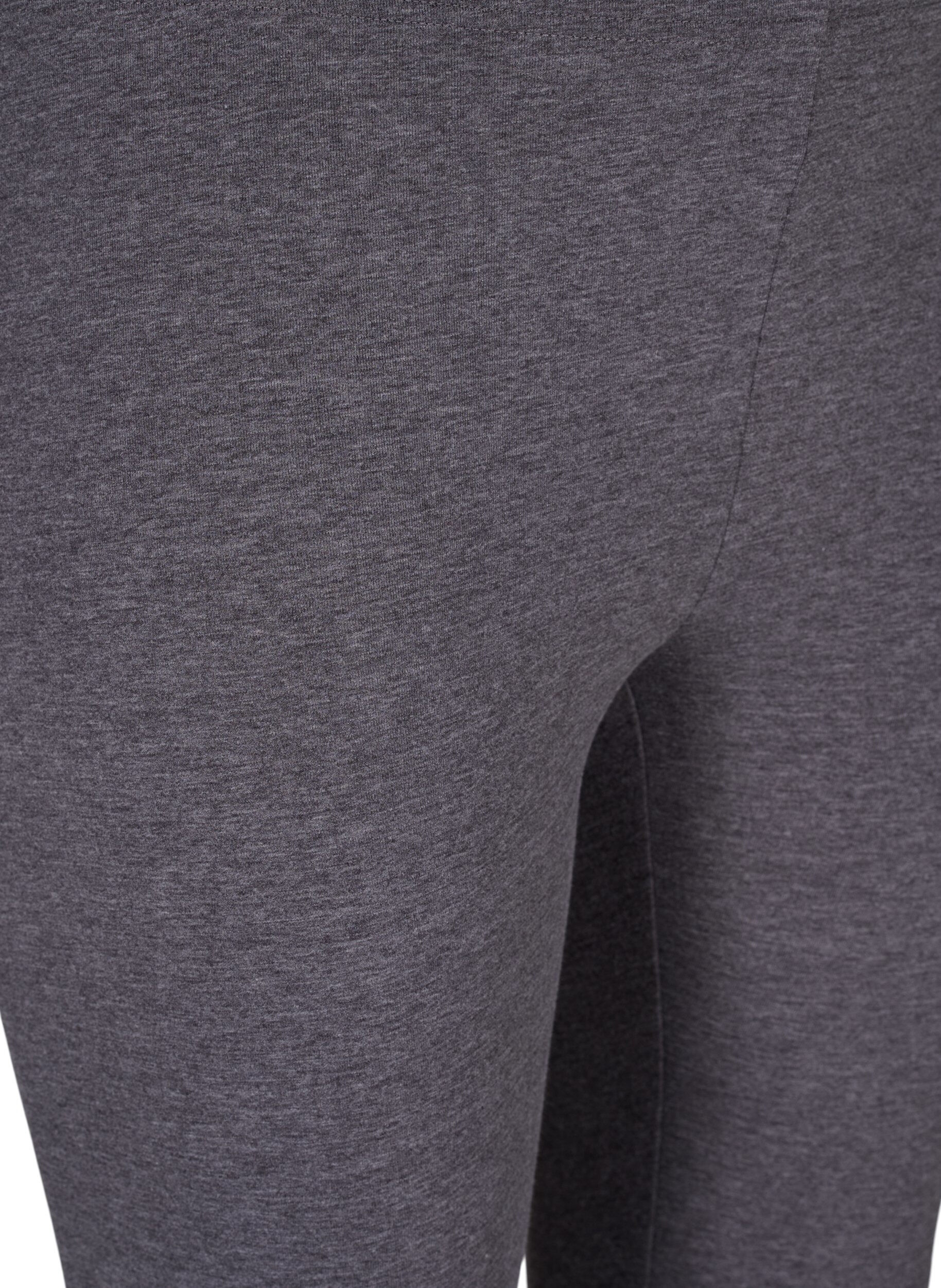 Zizzifashion Gray melange leggings, Dark Grey Melange, Packshot image number 2