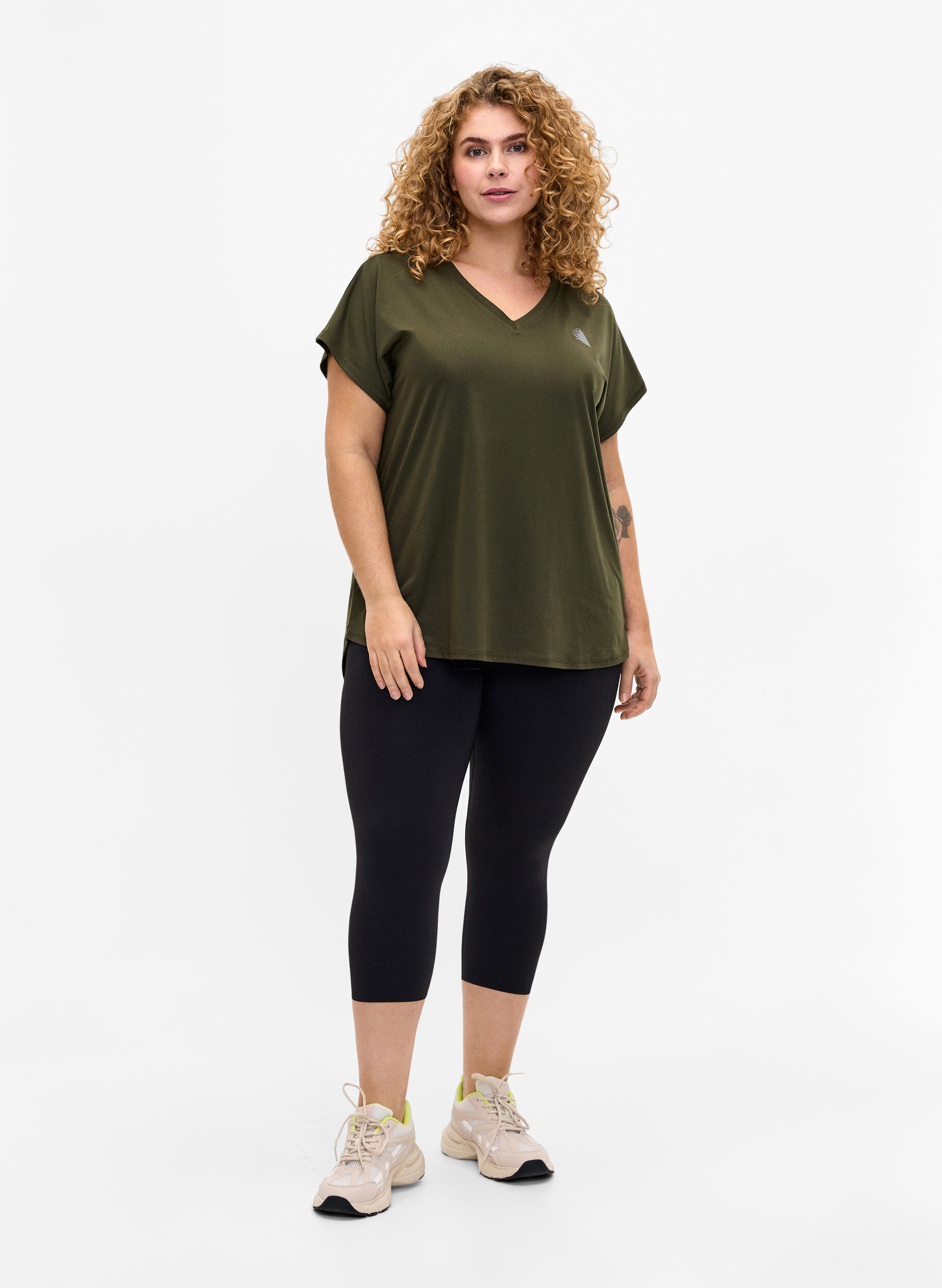 Zizzifashion Training t-shirt with v-neck, Forest Night, Model image number 2