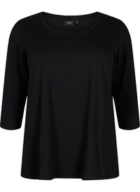Basic cotton t-shirt with 3/4 sleeves