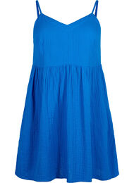 Cotton beach dress with narrow straps, Victoria blue, Packshot