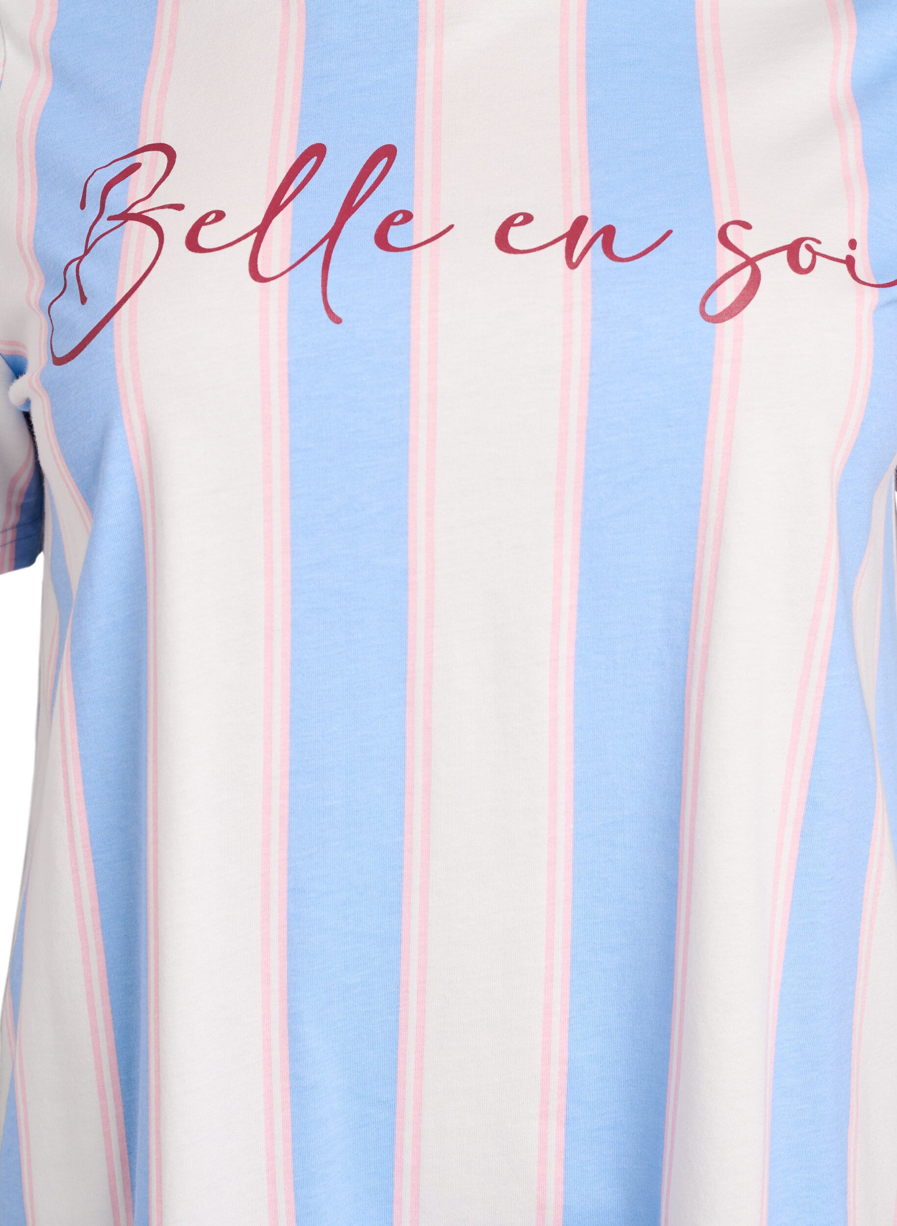 Zizzifashion T-shirt with stripes and text print, Blue, Packshot image number 2